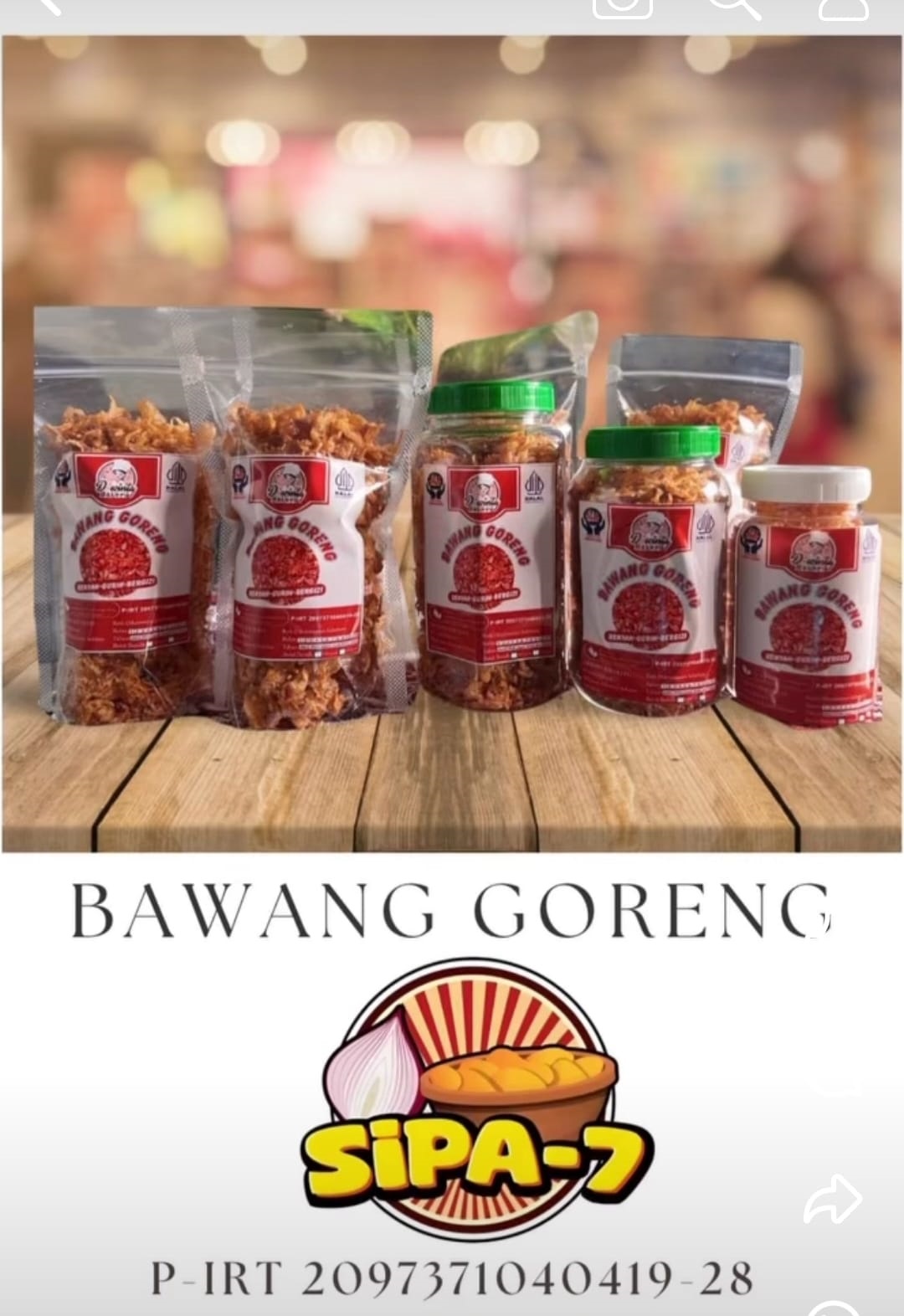 BAWANG GORENG SIPA 7 100 GRAM